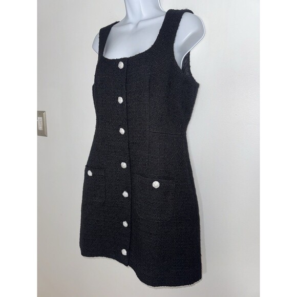 J. Crew Sophia Sleeveless Mini Dress Black Jewel Buttons Women Size 10 NEW - Picture 2 of 10